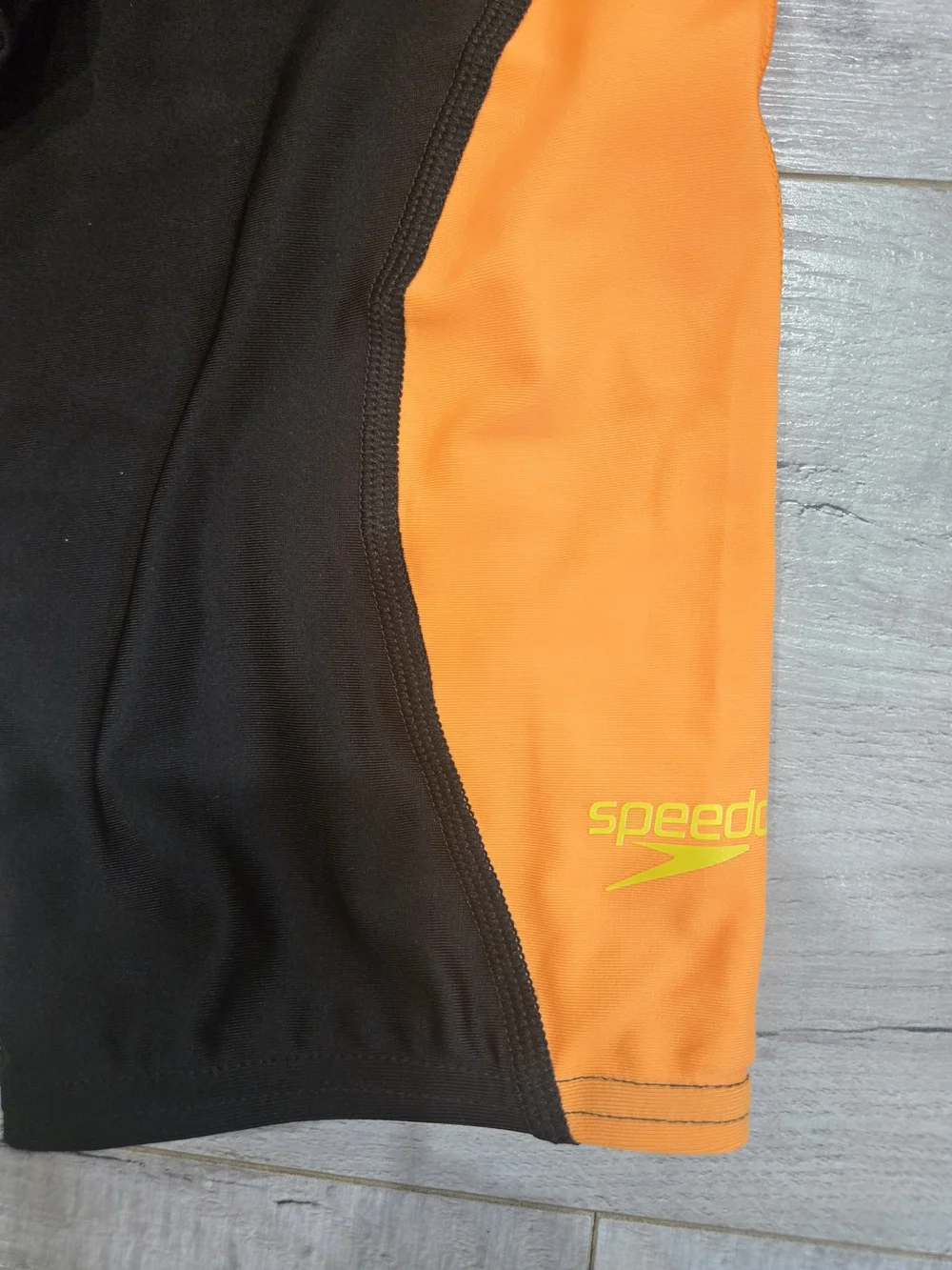 Speedo Men’s Black & Orange Racing Jammer with Neon Drawcord
